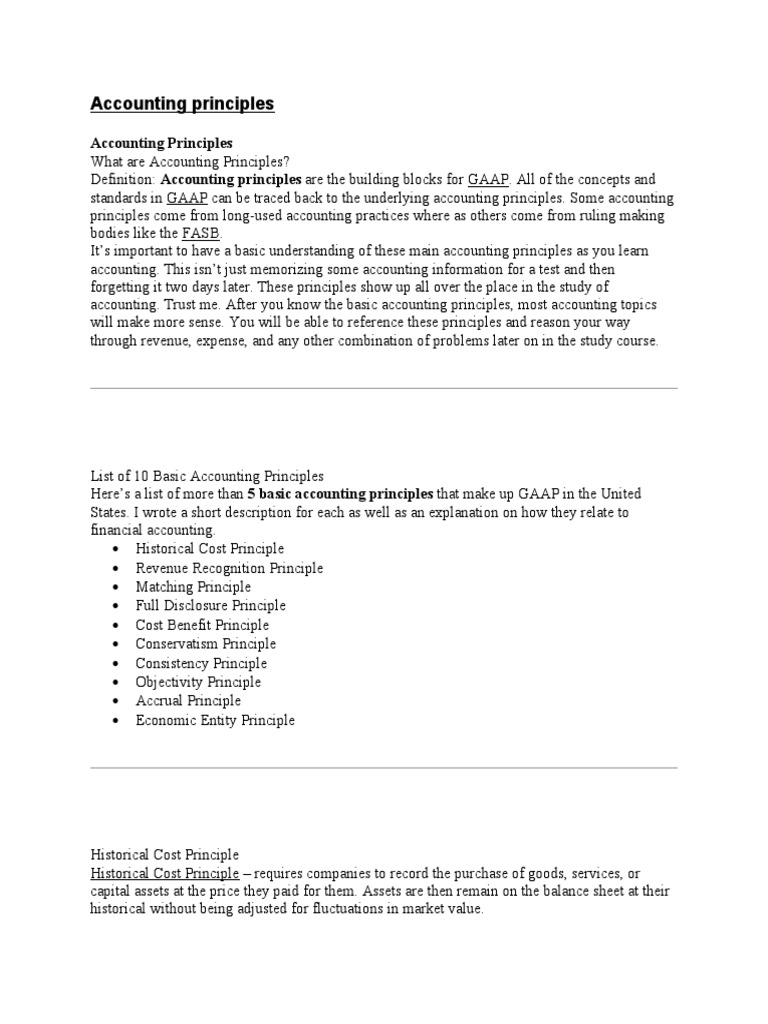 Accounting Principles PDF Historical Cost Accounting
