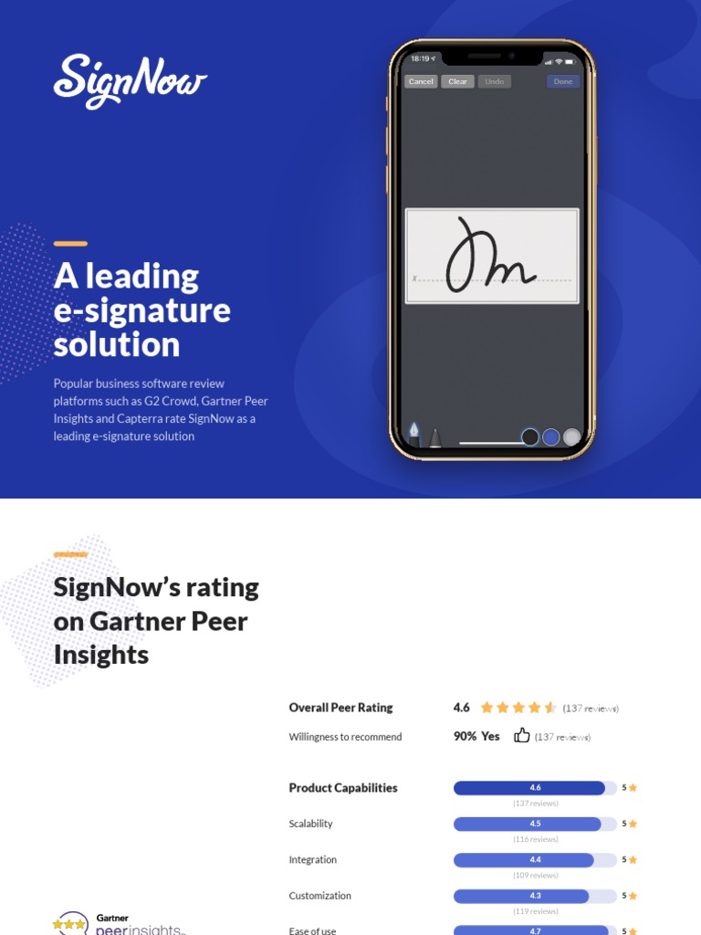 SignNow: Top E-Signature Reviews | PDF | Fax | Mobile App