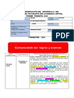 Libreta Registro Desarrollo Aprendizaje Primer Trimestre