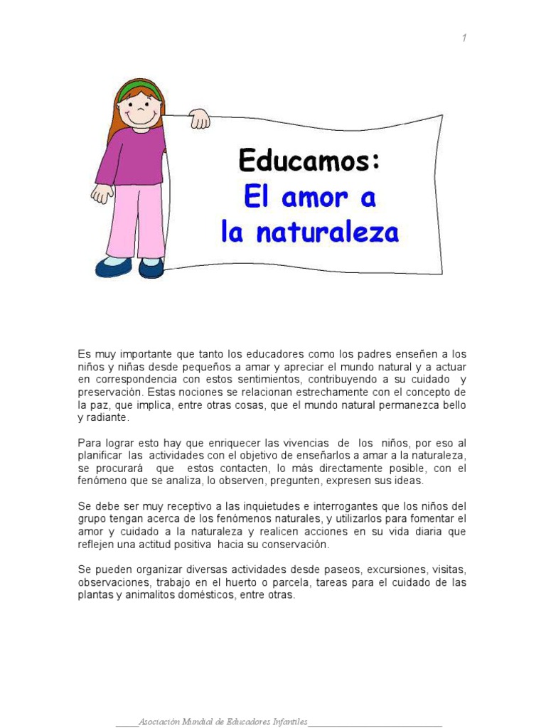 Amor y Cuidado por la Naturaleza Infantil | PDF | Plantas | Naturaleza