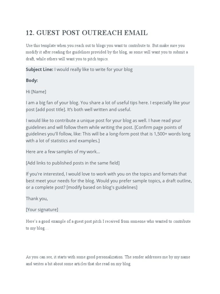 Guest Post Outreach Email | PDF | Career & Growth | Art