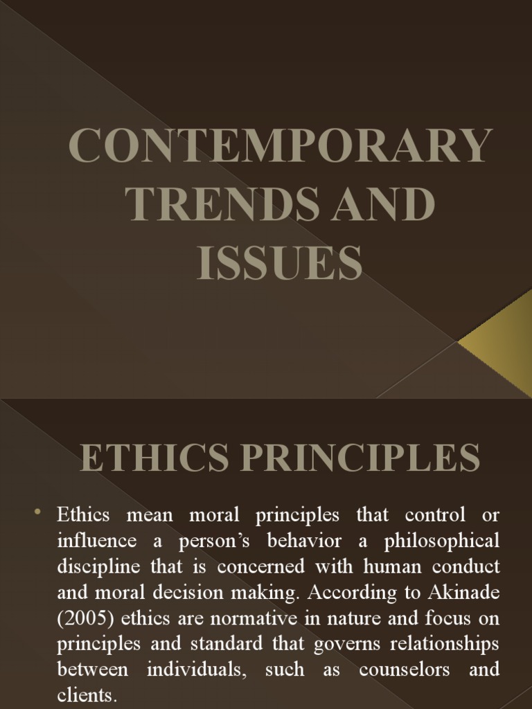 Ethics in Counseling: Principles & Trends | PDF | School Counselor ...