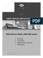 Wind Sensor Static, WSS 500 Series: User'S Manual/Installation Note