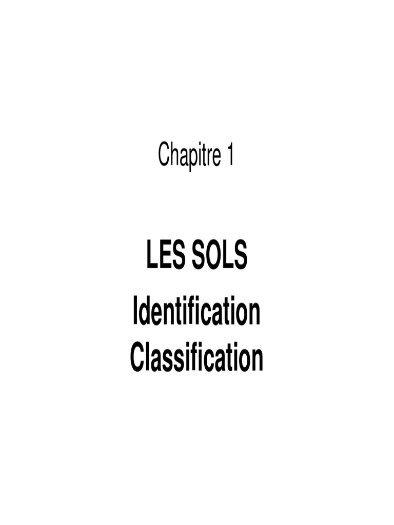 Classification et Identification des Sols | PDF | Mécanique des sols ...