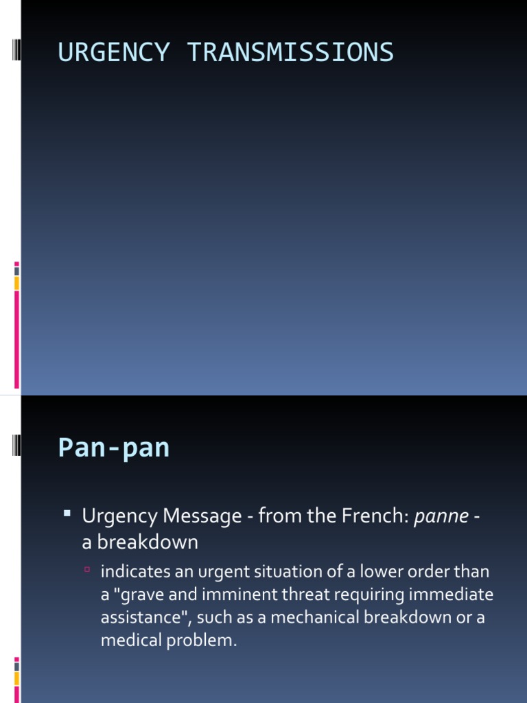 Urgency Transmissions in Maritime Communication | PDF | Sound ...