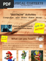 "DOITNOW" Activities: (Exploring Global Computer and Video Game Music)