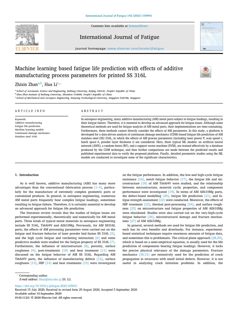 Machine Learning Based Fatigue Life Prediction With Effects of ...