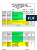 Riphah International University, Lahore: Deparetment of Mathematics - Time Table For MSC, M.Phil, PH.D (Online Classes)