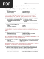 Quiz 1 Practice: Fourier Series and Transforms: BIOEN 316, Spring 2013 Name