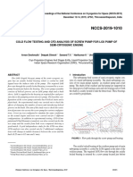 NCCS-2019-1010: Cold Flow Testing and CFD Analysis of Screw Pump For Lox Pump of Semi-Cryogenic Engine