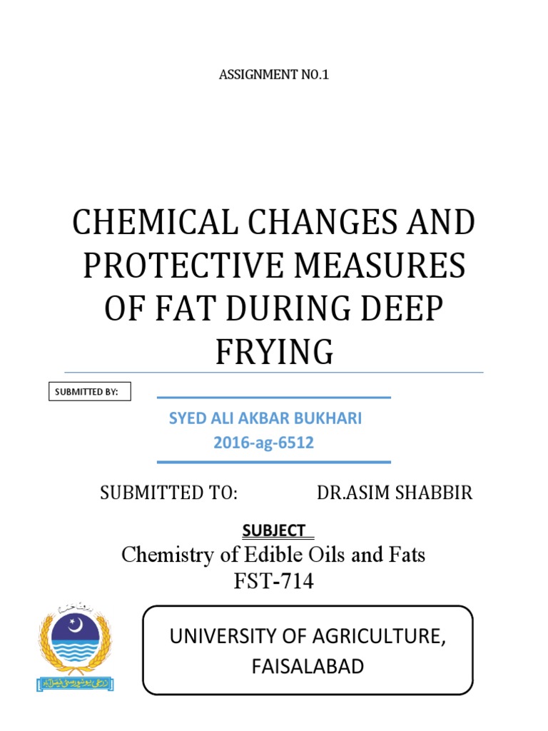 Deep Frying Effect On Oil and Fat PDF Radical (Chemistry) Antioxidant