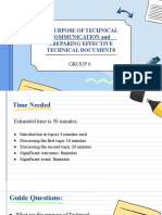 Purpose of Technical Communication And: Group 6