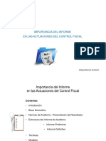 Importancia Del Informe en Las Actuaciones de Control Fiscal