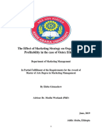 The Effect of Marketing Strategy On Organizational Profitability in The Case of Ontex Ethiopia