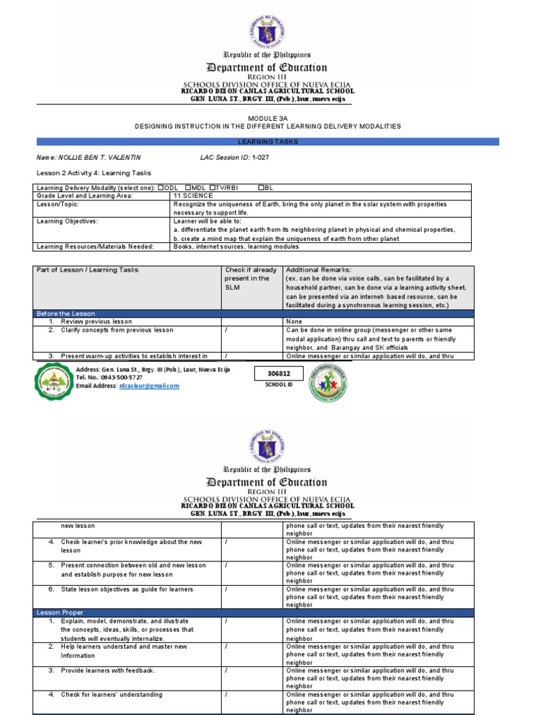 Learning-Tasks-For-Dl-Template Nollie Ben T. Valentin | PDF | Learning ...