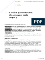 5 Crucial Questions When Choosing Your Costa Property - Spain Property Guides