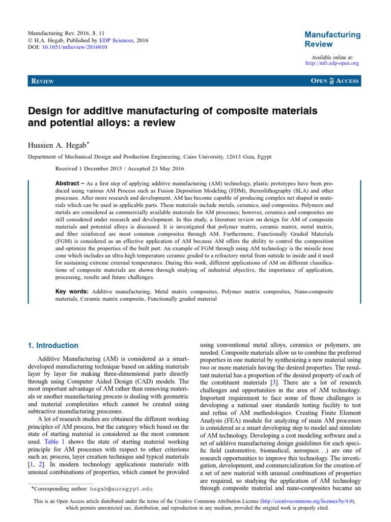 Additive Manufacturing of Composites Review | PDF | Composite Material ...