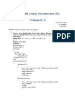 Name of The Course: Data Structures (DS) Assignment - 2