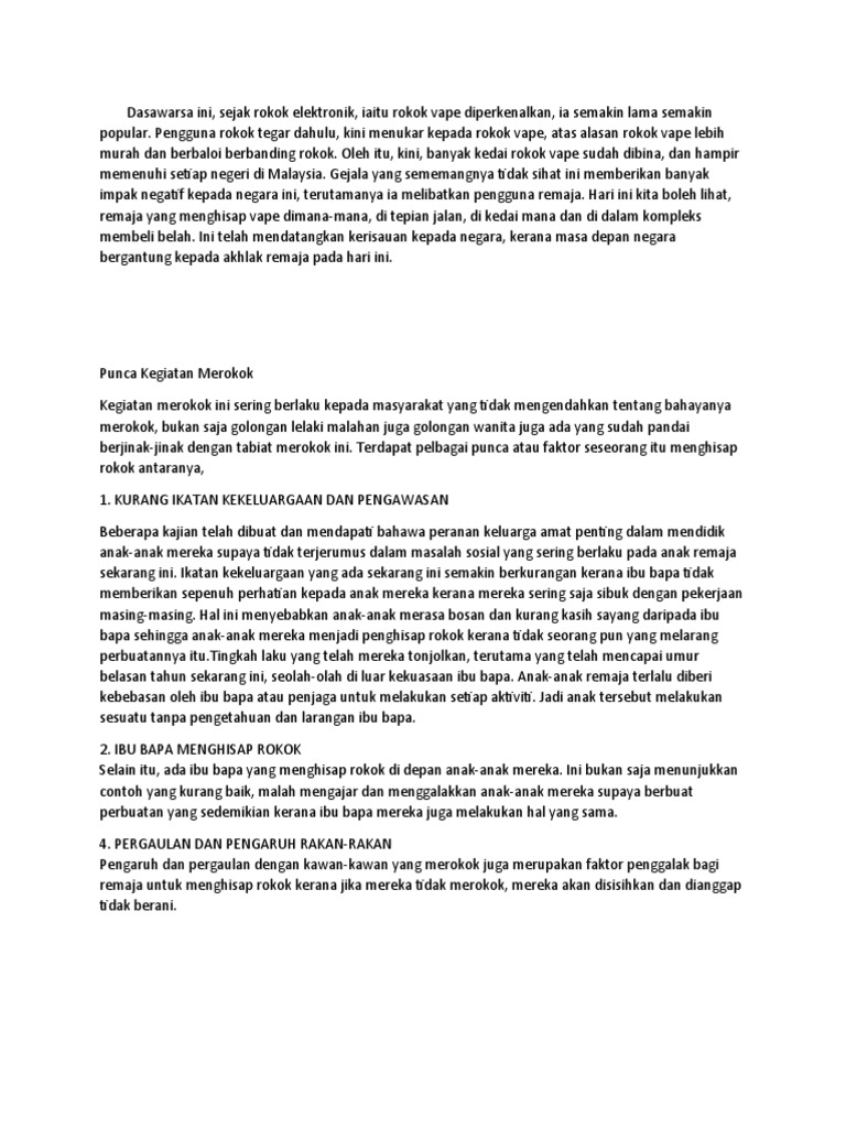 Punca Kegiatan Merokok  PDF