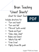 Whole Brain Teaching "Cheat Sheets": Great For Guest Teachers