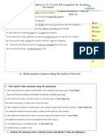 Correction of the progress test (purpose clauses/relative clauses/irregular plurals