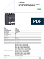 Product Datasheet: Circuit Breaker Compact NSX100F, 36 Ka at 415 VAC, TMD Trip Unit 100 A, 4 Poles 3d