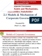 Models of Corporate Governance