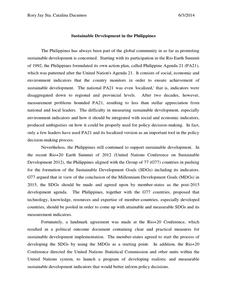Sustainable Development Goals in the Philippines | PDF | Sustainability ...