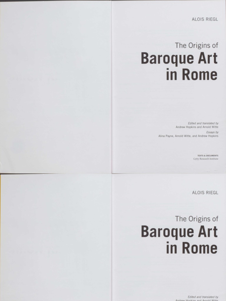 The Origins of Baroque Art in Rome Alois Rigel PDF