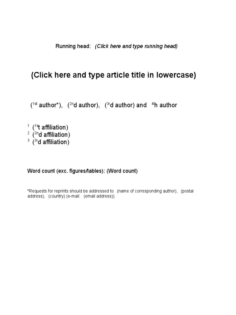 Sample Manuscript Title Page | PDF