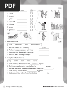 Family and Friends 2nd Edition 4 Progress Test 5 PDF