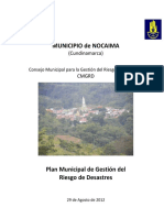 CMGRD Nocaima (2012) Plan Municipall de Gestión Del Riesgo de Desastres PDF