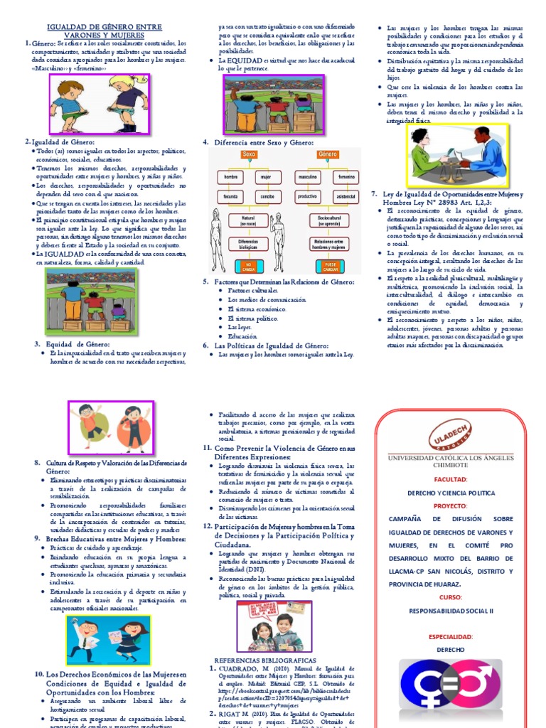 Tríptico sobre Igualdad de Género | PDF | Igualdad de género | Estudios ...