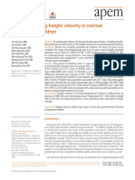 Factors Affecting Height Velocity in Normal Prepubertal Children