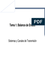 Tema 1: Balance de Enlace: Sistemas y Canales de Transmisión