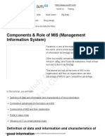 This Study Resource Was: Components & Role of MIS (Management Information System)
