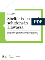 Shelter Issues and Solutions in Hawassa: January 2019