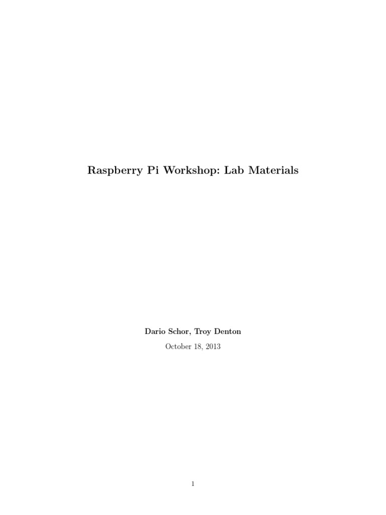 Raspberry Pi Lab Exercises Guide | PDF | Computer Architecture | Computing