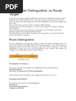 BGP Route Distinguisher Vs Route Target