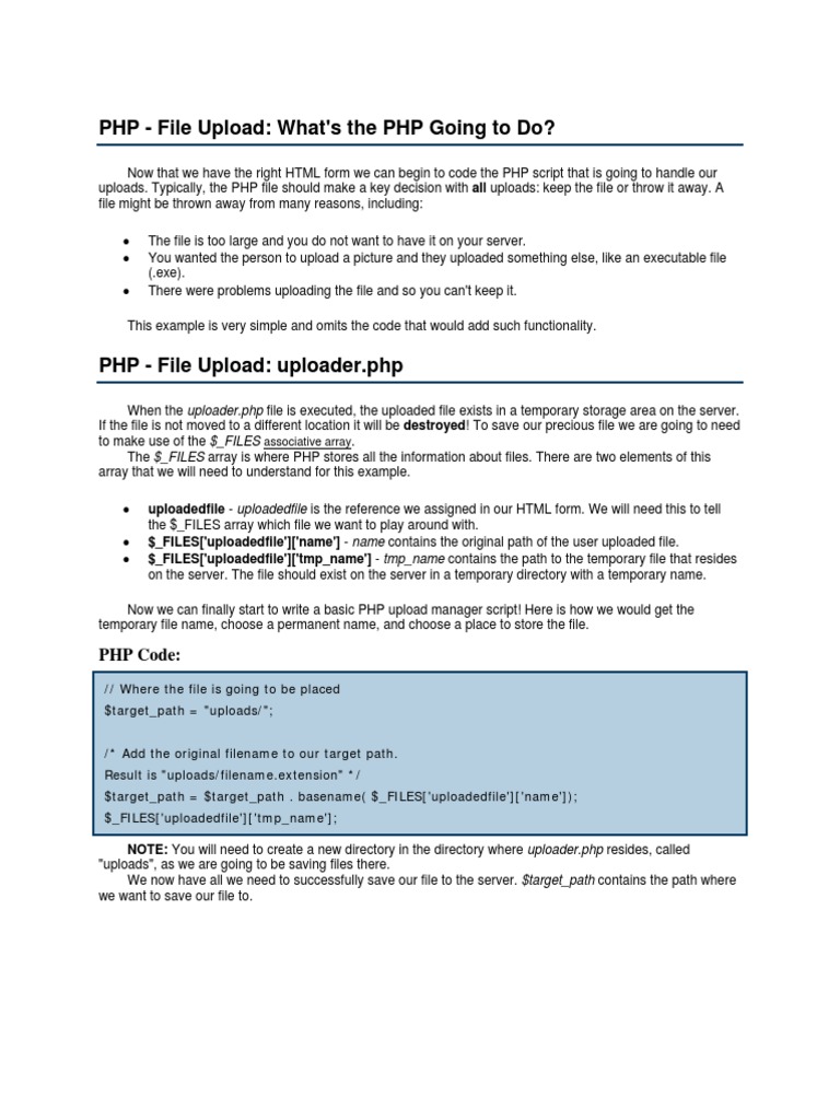 PHP File Upload Handling Guide | PDF