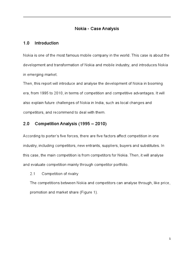 Nokia - Case Analysis | PDF | Nokia | Apple Inc.