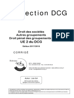 Collection DCG. Droit Des Sociétés Corroy Corrigé UE 2 Du DCG. Édition 2017 - 2018