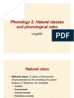 Phonology 2: Natural Classes and Phonological Rules