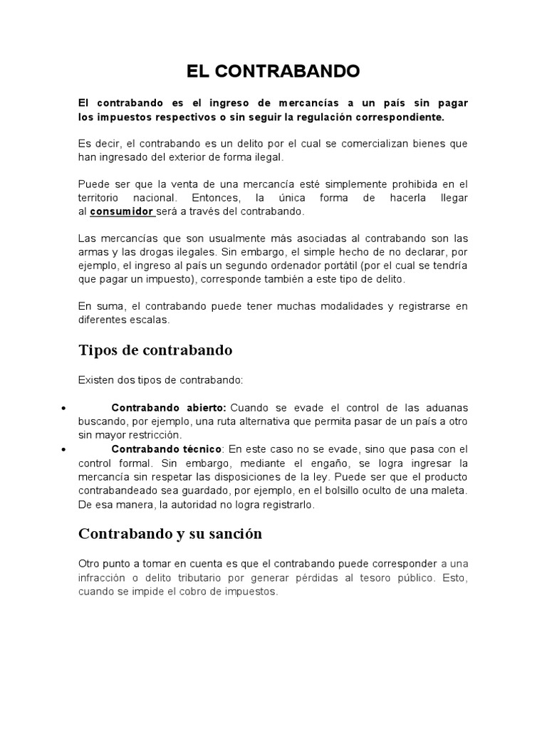El Contrabando | PDF