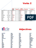 Verbs and Adjectives Reference