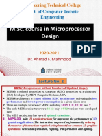 M.Sc. Course in Microprocessor Design