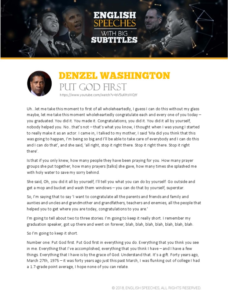 Transcript Denzel Washington PDF