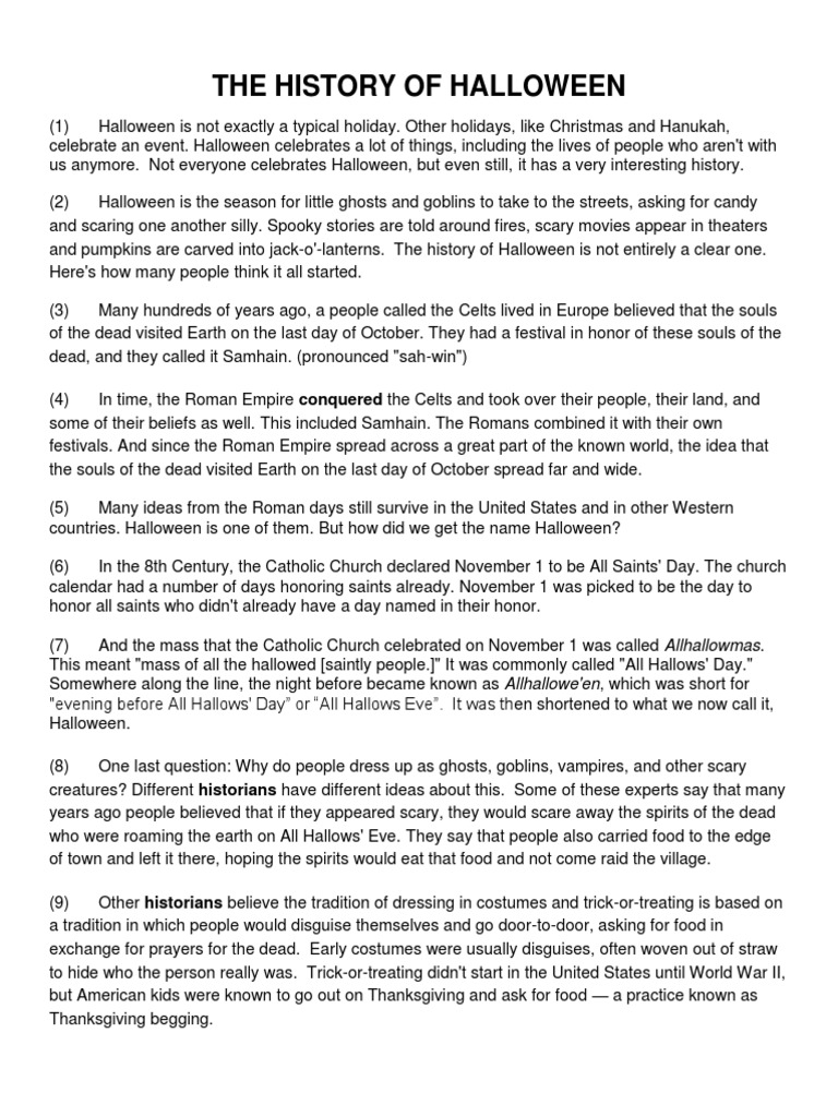 History of Halloween PDF Halloween Trick Or Treating