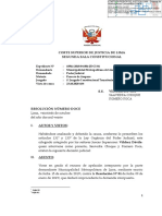 SALA CONSTITUCIONAL DECLARA IMPROCEDENTE ACCION DE AMPARO DE LA MUNICIPALIDAD DE LIMA