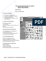 Escuela Tecnologica Instituto Tecnico Central: Part 1 - Language Use - Grammar (10 Marks)